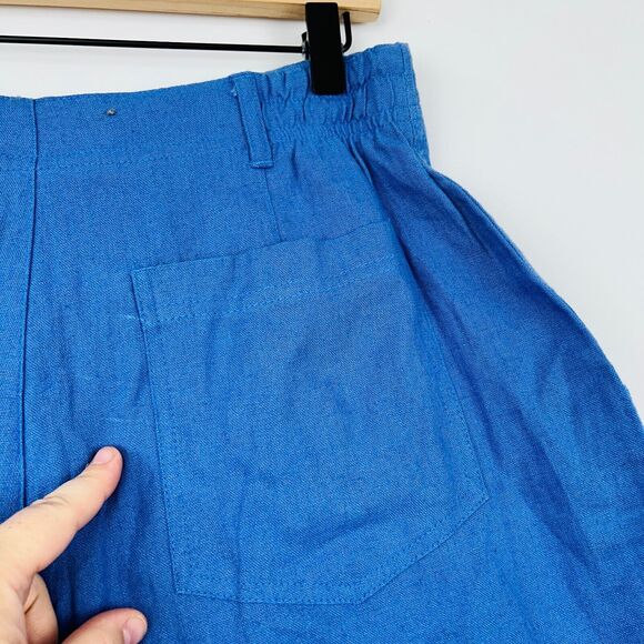 Sigrid Olsen Blue Linen Blend Shorts Size 10 NWT Casual Comfort Wear Essential - Picture 11 of 14